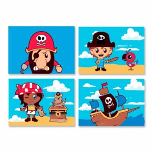 Cartaz Decorativo Pirata Bello Festas 4x4