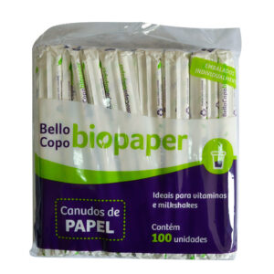 Canudo Papel 20x8 Branco Bellocopo 10x100