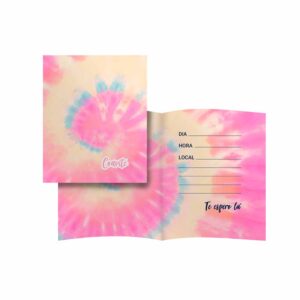 Convite Tie Dye Bello Festas 8x8