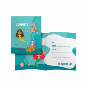 Convite Festa das Sereias Bello Festas 8x8