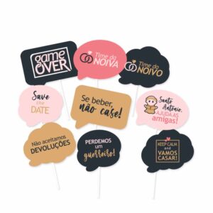 Kit Plaquinhas Divertidas Chá Bar Bello Festas 8x9