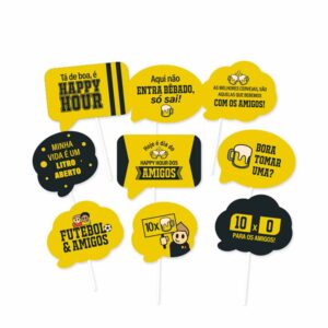 Kit Plaquinhas Divertidas Happy Hour Bello Festas 8x9