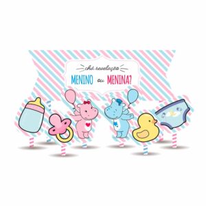 Topo de Bolo Chá Hipopótamo Bello Festas 8x7