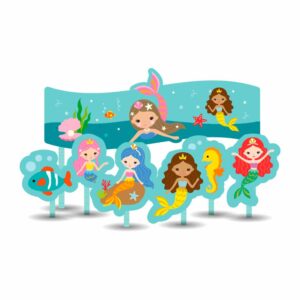 Topo de Bolo Festa das Sereias Bello Festas 8x7