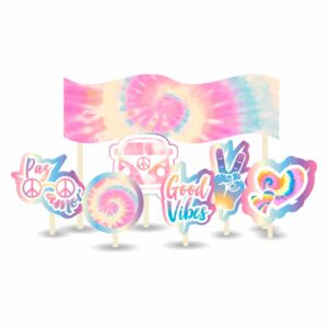 Topo de Bolo Tie Dye Bello Festas 8x7