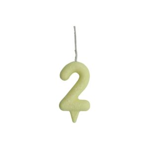 Vela Glitter Candy 2 Amarelo Bello Festas 10×1