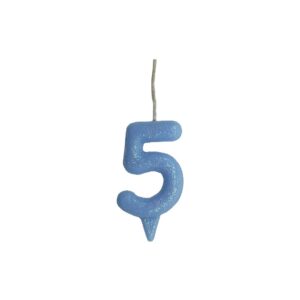 Vela Glitter Candy 5 Azul Bello Festas 10×1