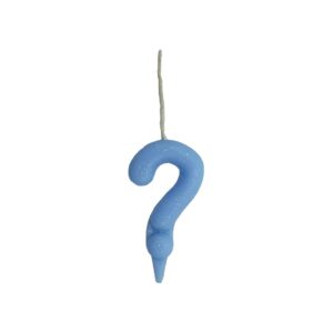 Vela Glitter Candy Interrogação Azul Bello Festas 10x1