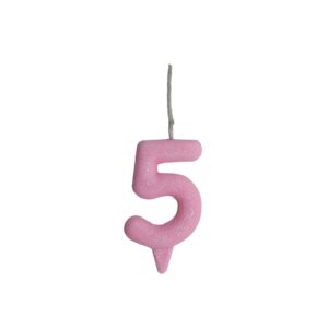 Vela Glitter Candy 5 Rosa Bello Festas 10×1