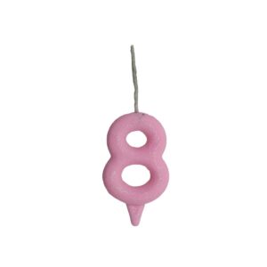 Vela Glitter Candy 8 Rosa Bello Festas 10x1