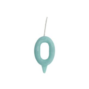 Vela Glitter Candy 0 Turquesa Bello Festas 10x1