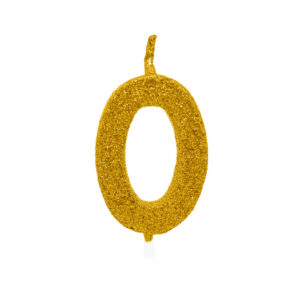 Vela Pick Premium Número 0 Dourado Bello Festas 10×1