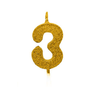 Vela Pick Premium Número 3 Dourado Bello Festas 10×1