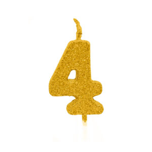 Vela Pick Premium Número 4 Dourado Bello Festas 10×1