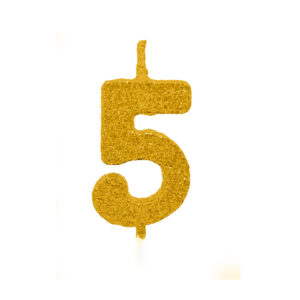 Vela Pick Premium Número 5 Dourado Bello Festas 10×1