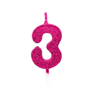 Vela Pick Premium Número 3 Pink Bello Festas 10×1
