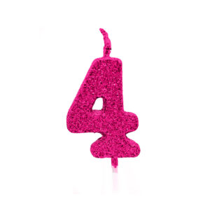 Vela Pick Premium Número 4 Pink Bello Festas 10×1