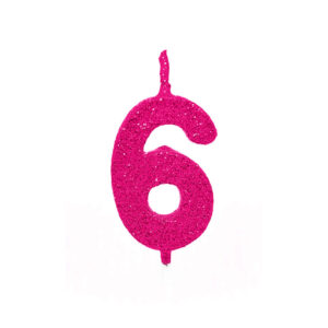 Vela Pick Premium Número 6 Pink Bello Festas 10×1