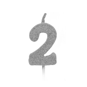 Vela Pick Premium Número 2 Prata Bello Festas 10×1