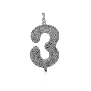 Vela Pick Premium Número 3 Prata Bello Festas 10×1