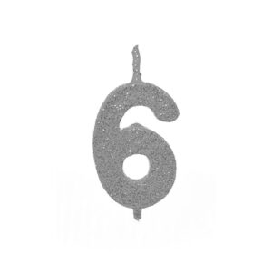 Vela Pick Premium Número 6 Prata Bello Festas 10×1