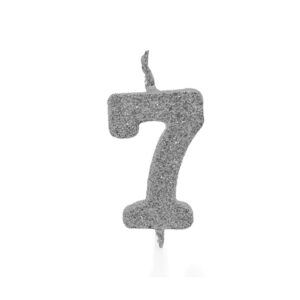 Vela Pick Premium Número 7 Prata Bello Festas 10×1