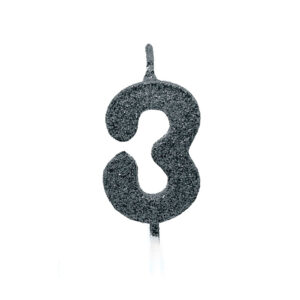 Vela Pick Premium Número 3 Preto Bello Festas 10×1