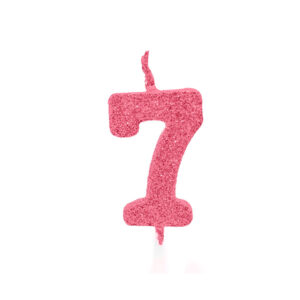Vela Pick Premium Número 7 Rosa Claro Bello Festas 10×1