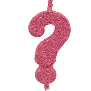 Vela Pick Premium Interrogação Rosa Claro Bello Festas 10×1