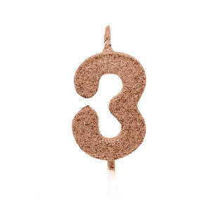 Vela Pick Premium Número 3 Rose Gold Bello Festas 10×1