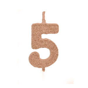 Vela Pick Premium Número 5 Rose Gold Bello Festas 10×1