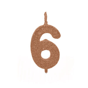 Vela Pick Premium Número 6 Rose Gold Bello Festas 10×1