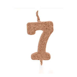 Vela Pick Premium Número 7 Rose Gold Bello Festas 10×1