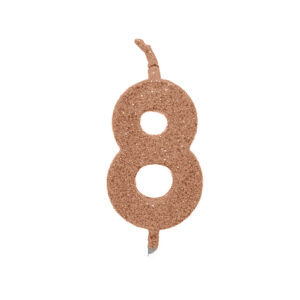 Vela Pick Premium Número 8 Rose Gold Bello Festas 10×1