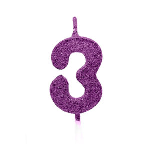 Vela Pick Premium Número 3 Roxo Bello Festas 10×1