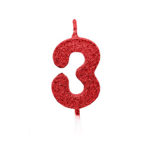 Vela Pick Premium Número 3 Vermelho Bello Festas 10×1