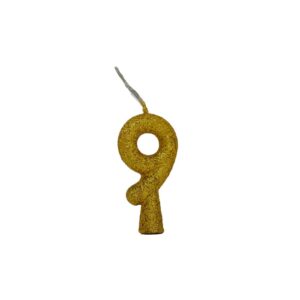 Vela Tubular 9 Dourado Bello Festas 10x1