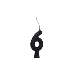 Vela Tubular 6 Preto Bello Festas 10x1