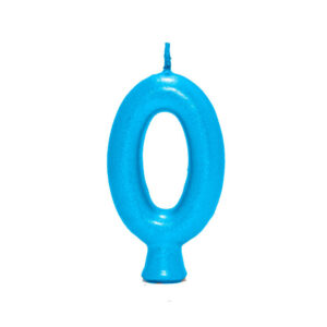Vela Perolada Número 0 Azul Bello Festas 10×1