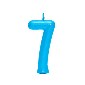 Vela Perolada Número 7 Azul Bello Festas 10×1