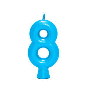 Vela Perolada Número 8 Azul Bello Festas 10×1