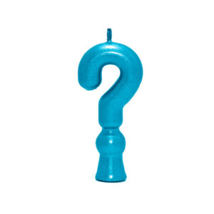 Vela Perolada Interrogação Azul Petroleo Bello Festas 10×1