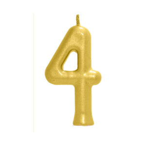 Vela Perolada Número 4 Dourado Bello Festas 10×1