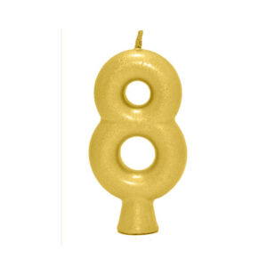 Vela Perolada Número 8 Dourado Bello Festas 10×1