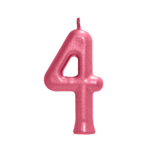 Vela Perolada Número 4 Vinho Bordô Bello Festas 10×1