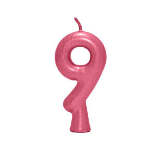 Vela Perolada Número 9 Vinho Bordô Bello Festas 10×1