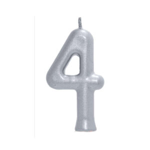 Vela Perolada Número 4 Prata Bello Festas 10×1