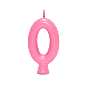 Vela Perolada Número 0 Rosa Claro Bello Festas 10×1