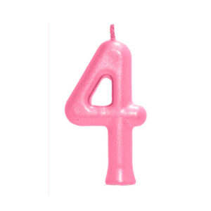Vela Perolada Número 4 Rosa Claro Bello Festas 10×1