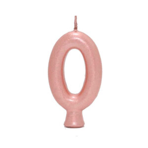 Vela Perolada Número 0 Rose Gold Bello Festas 10×1